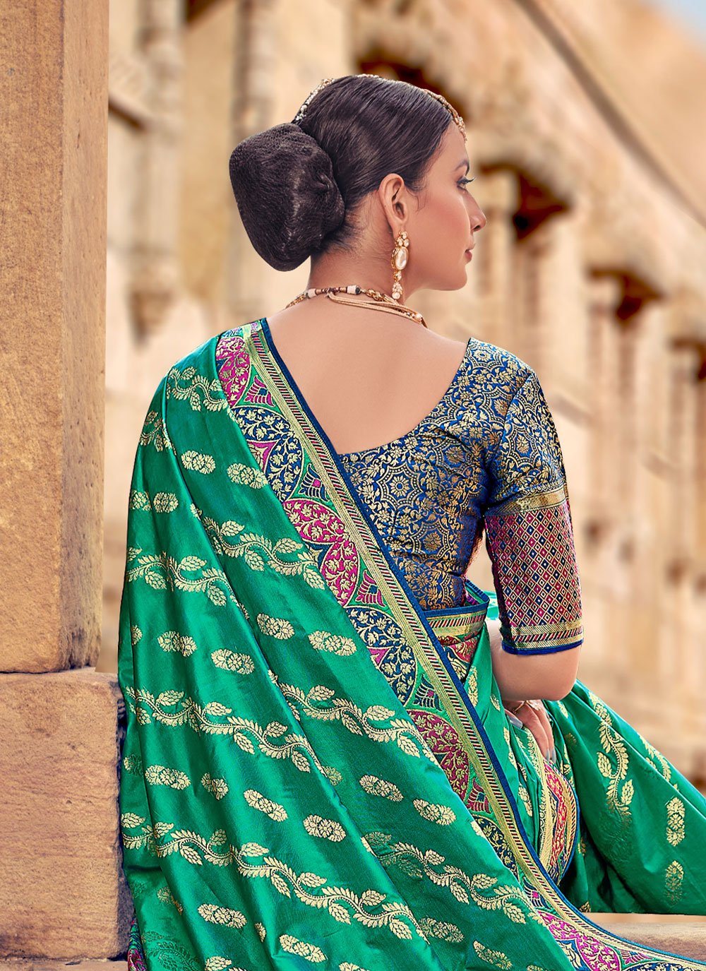 Trendy Saree Silk Green Weaving Saree