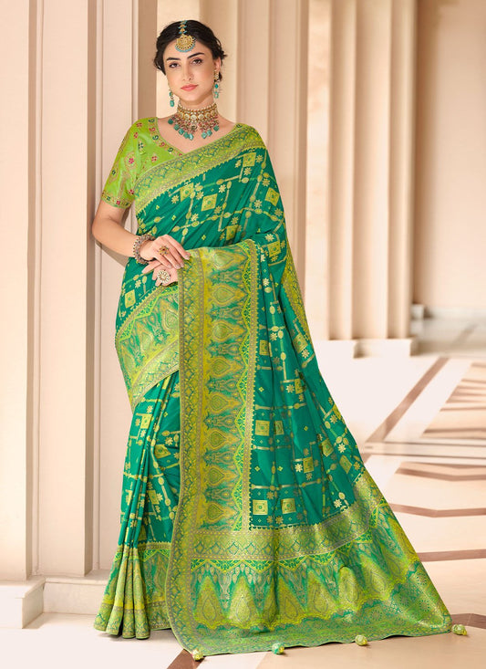 Traditional Saree Silk Green Weaving Saree