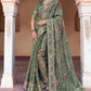 Designer Silk Green Digital Print Saree