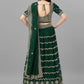 Lehenga Choli Faux Georgette Green Cord Work Lehenga Choli