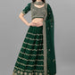 Lehenga Choli Faux Georgette Green Cord Work Lehenga Choli