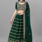 Lehenga Choli Faux Georgette Green Cord Work Lehenga Choli