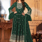 Palazzo Salwar Suit Faux Georgette Green Embroidered Salwar Kameez