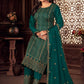 Pant Style Suit Pure Silk Green Embroidered Salwar Kameez