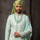 Sherwani Georgette Green Machine Embroidery Mens