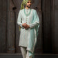 Sherwani Georgette Green Machine Embroidery Mens