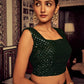 Lehenga Choli Georgette Green Sequins Lehenga Choli