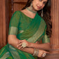 Classic Khadi Silk Linen Green Woven Saree