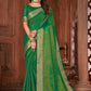 Classic Khadi Silk Linen Green Woven Saree