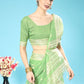 Trendy Saree Cotton Lucknowi Green Chikankari Work Saree