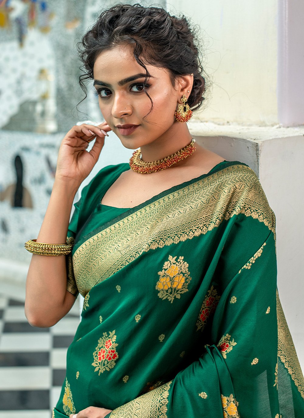 Classic Silk Green Woven Saree