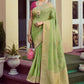 Classic Silk Tissue Green Woven Saree