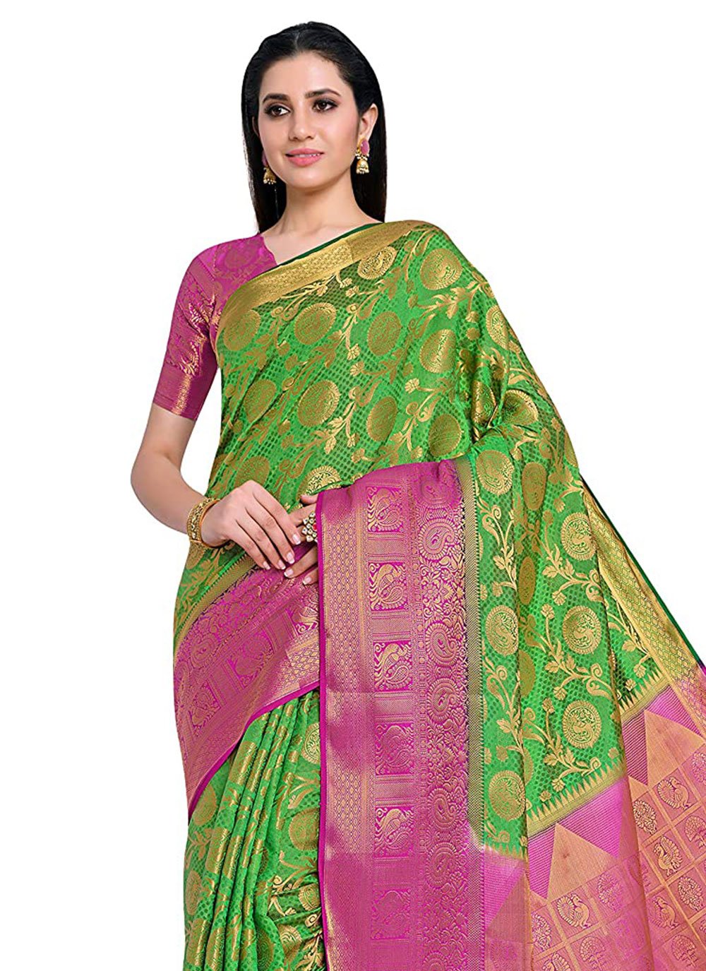 Classic Kanjivaram Silk Green Zari Saree