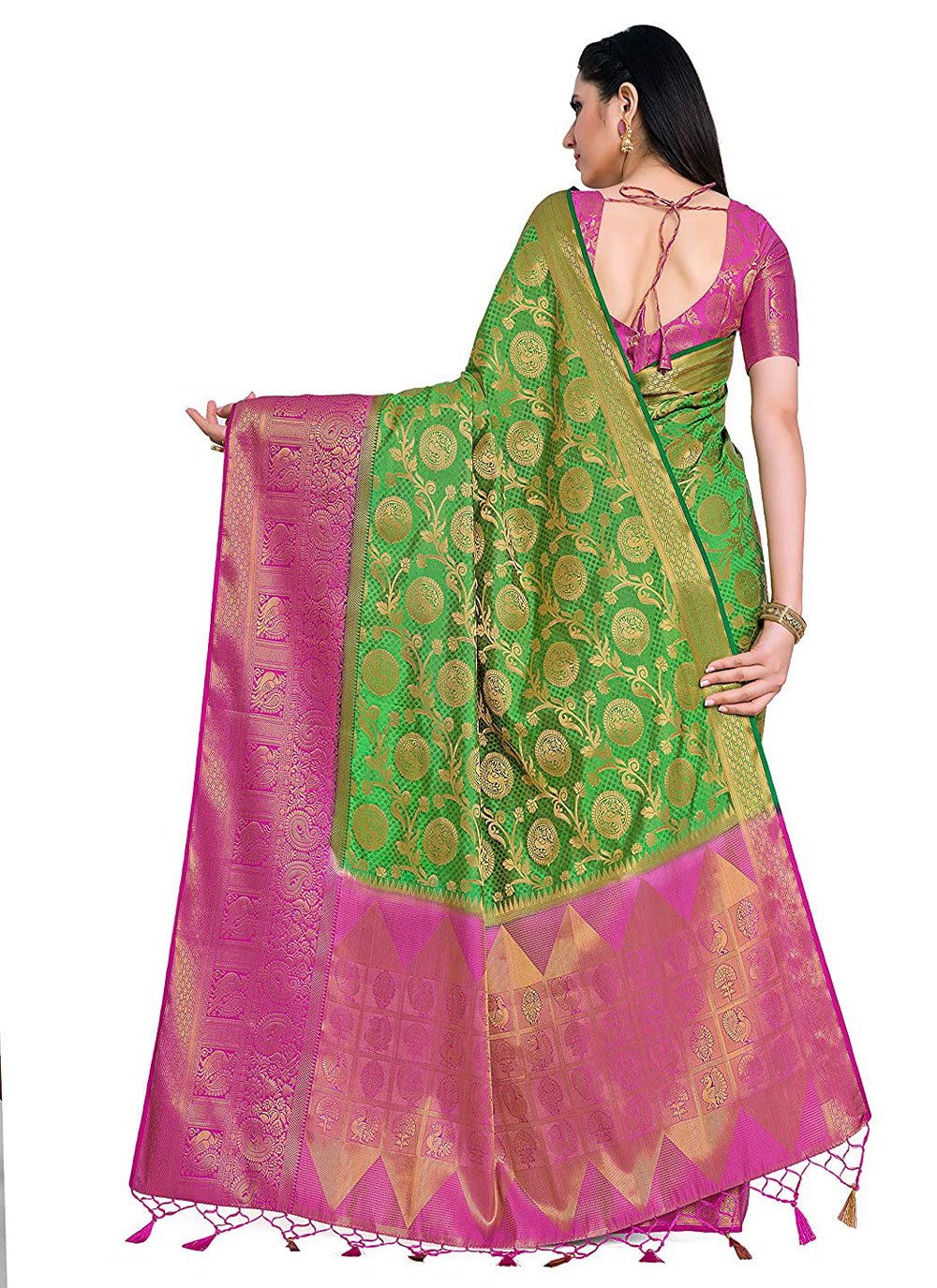 Classic Kanjivaram Silk Green Zari Saree