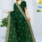Classic Georgette Green Embroidered Saree