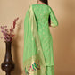 Floor Lenght Salwar Suit Banarasi Silk Green Woven Salwar Kameez