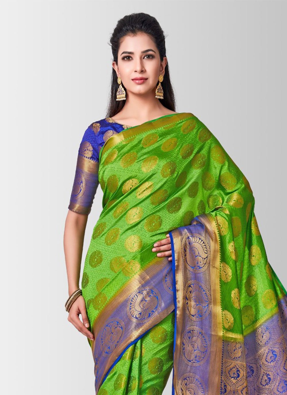 Classic Kanjivaram Silk Green Zari Saree