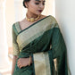 Classic Tussar Silk Green Woven Saree