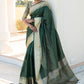 Classic Tussar Silk Green Woven Saree