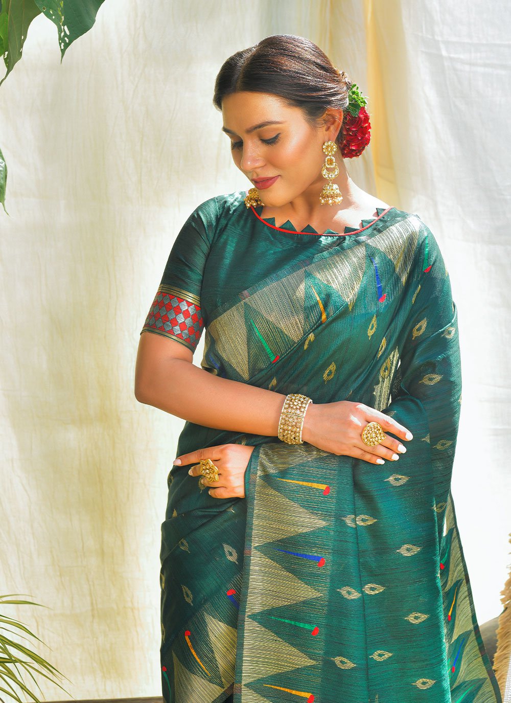 Classic Silk Green Woven Saree