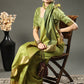 Trendy Saree Raw Silk Green Patch Border Saree