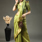 Trendy Saree Raw Silk Green Patch Border Saree