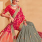 Classic Silk Grey Hot Pink Patch Border Saree