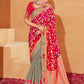 Classic Silk Grey Hot Pink Patch Border Saree