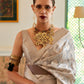 Trendy Saree Handloom Silk Tissue Grey Off White Multi Saree