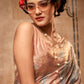 Trendy Saree Organza Silk Grey Peach Weaving Saree