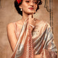 Trendy Saree Organza Silk Grey Peach Weaving Saree