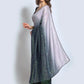 Shaded Saree Georgette Grey Pink Sequins Saree