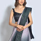 Shaded Saree Georgette Grey Pink Sequins Saree