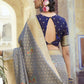 Classic Art Silk Grey Meenakari Saree