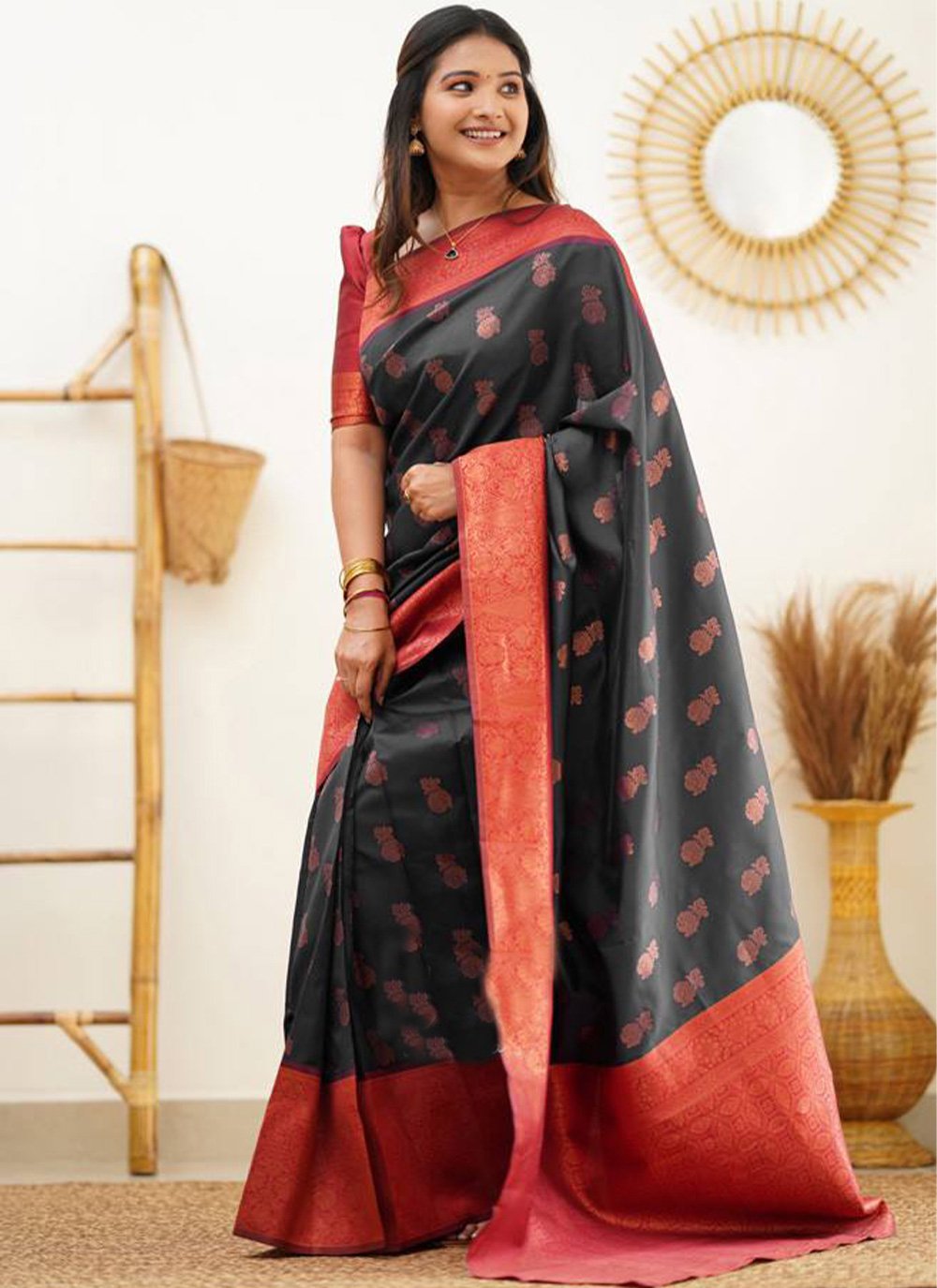 Contemporary Banarasi Silk Grey Weaving Saree