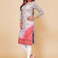 Designer Kurti Faux Crepe Grey Print Kurtis