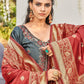 Straight Salwar Suit Banarasi Silk Grey Woven Salwar Kameez