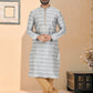 Kurta Pyjama Brocade Jacquard Grey Jacquard Work Mens