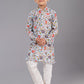 Kurta Pyjama Polyester Grey Digital Print Kids