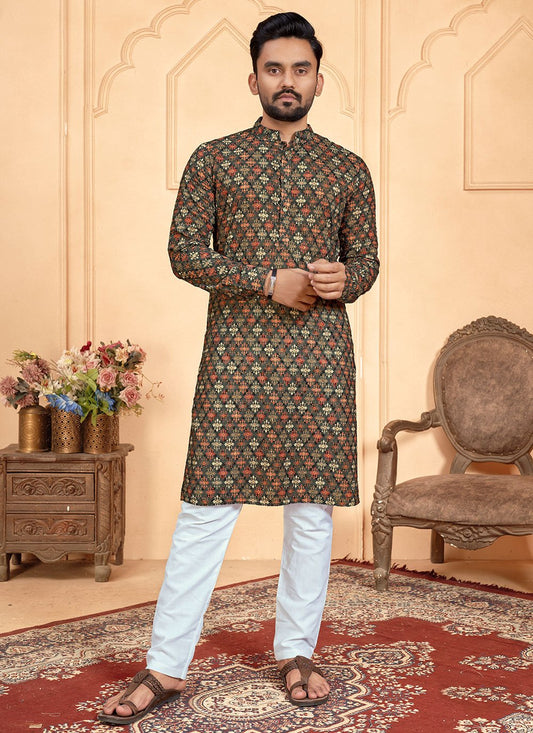 Kurta Pyjama Cotton Grey Chicken Mens