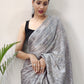 Traditional Saree Chiffon Viscose Grey Weaving Saree