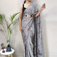 Traditional Saree Chiffon Viscose Grey Weaving Saree