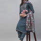 Pant Style Suit Chinon Grey Embroidered Salwar Kameez