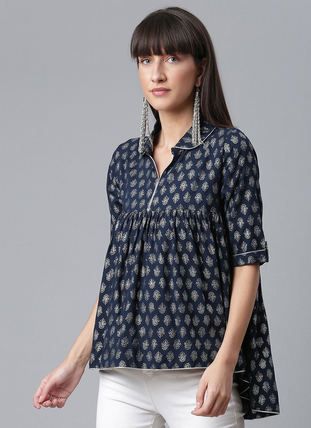 Casual Kurti Rayon Grey Digital Print Kurtis