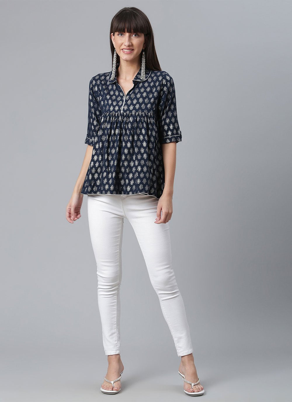 Casual Kurti Rayon Grey Digital Print Kurtis