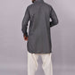 Kurta Pyjama Cotton Grey Plain Mens