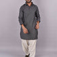 Kurta Pyjama Cotton Grey Plain Mens