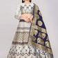 Lehenga Choli Banarasi Silk Grey Jacquard Work Lehenga Choli