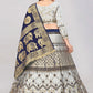 Lehenga Choli Banarasi Silk Grey Jacquard Work Lehenga Choli