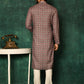 Kurta Pyjama Cotton Grey Print Mens